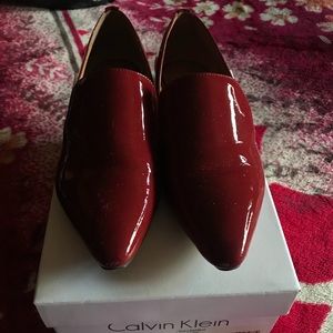 Calvin Klein Red Patent Leather Flats